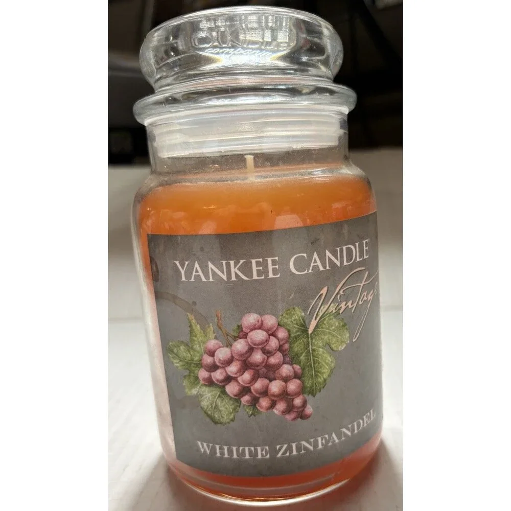 Yankee Candle White Zinfandel Vintage 14.5 oz Jar Candle – Never Burned